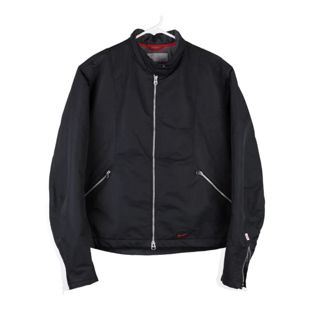 Nike Front Zip Insulated Motocycle Jacket Cropped Black Medium